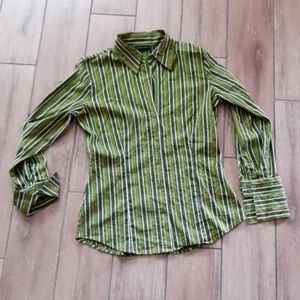 New York & Company stretch fitted striped blouse